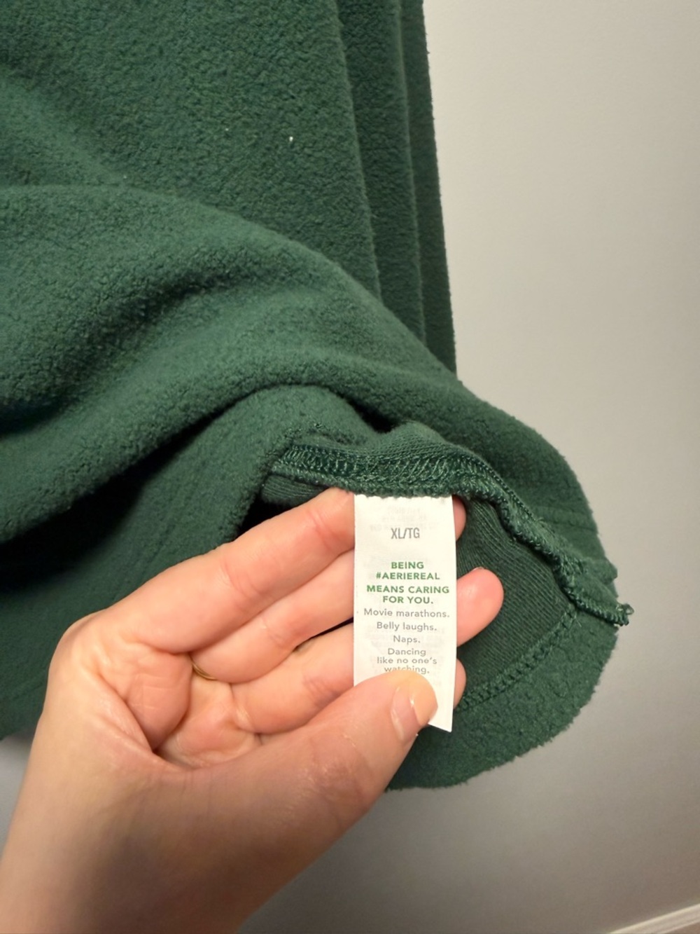 Aerie Sherpa Henley Sweatshirt Rugged Green XL - Picture 4 of 6